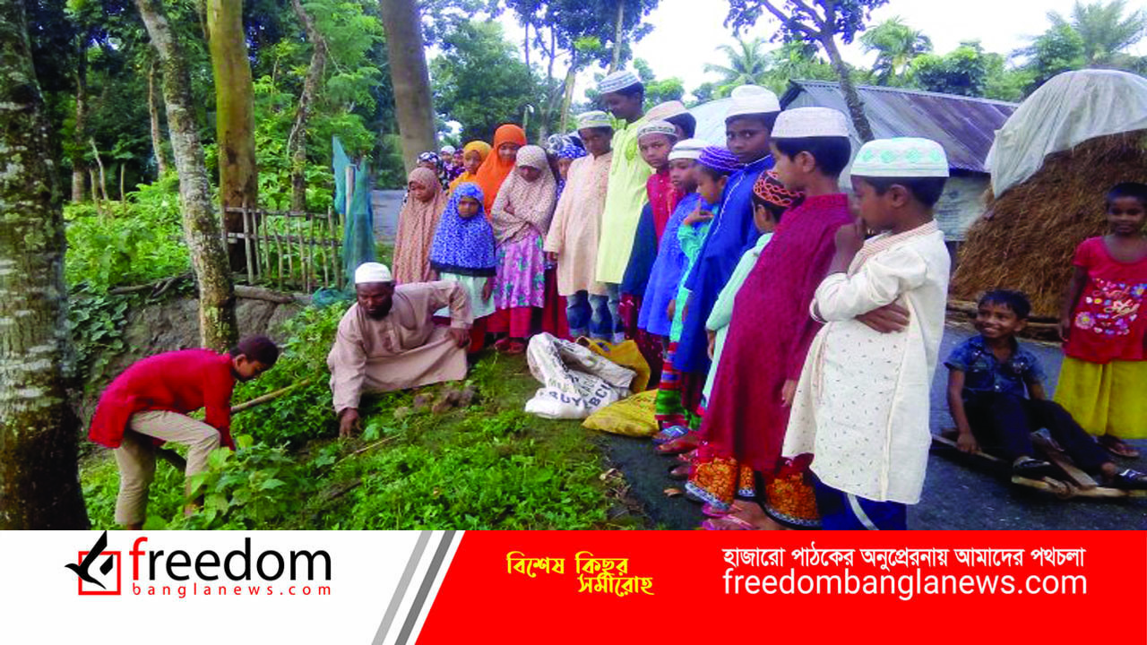 ভাঙ্গুড়ায় ১০০ তাল বীজ লাগাল মক্তবের শিশু শিক্ষার্থীরা